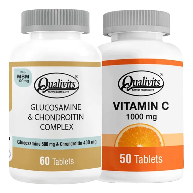 Glucosamina Y Condroitina + Vitamina C 1000 Mg X50 Qualivits