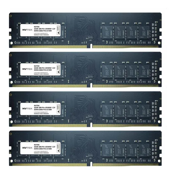 Memoria Ram 128gb 4x32gb Ddr4 2666 Mhz Udimm Nvtek