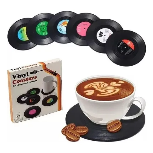 Posa Vasos Disco Vinilo X 6 Vinilo Retro Vintage Decoracion 