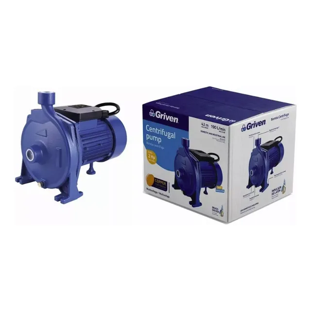 Bomba De Agua 2hp Centrífuga Multivoltaje 100% Cobre Griven