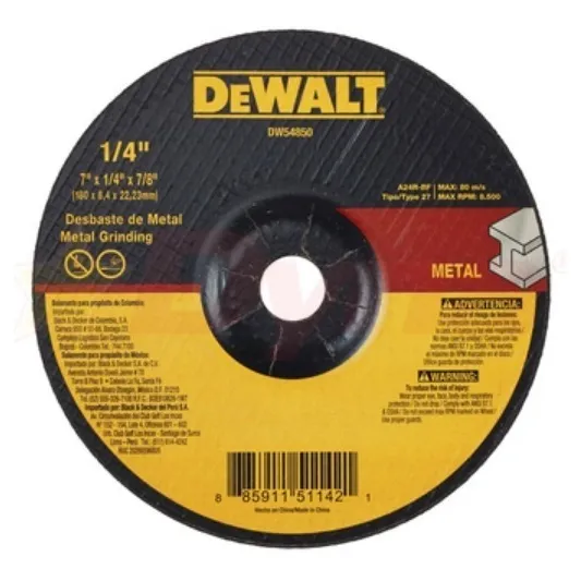 Disco Desbaste Esmerilar 7x1/4x7/8 Dw54850 Dewalt