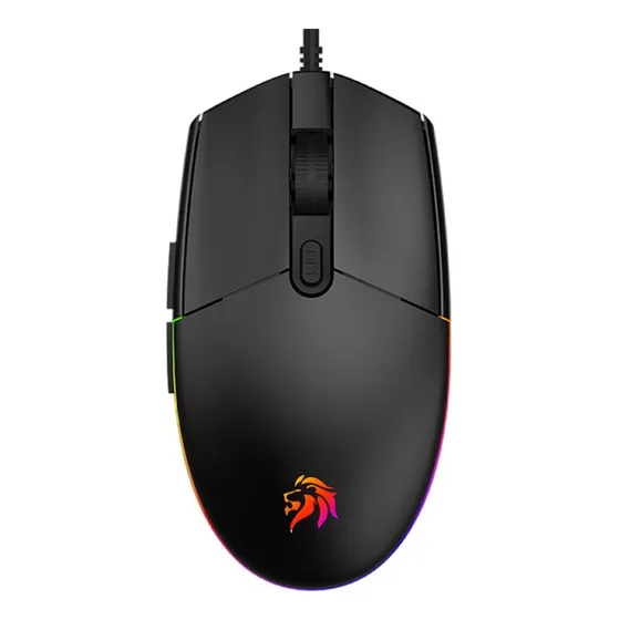 Mouse Gamer Pc Usb Luces Rgb 6 Botones 3600dpi Netmak Expert Color Negro