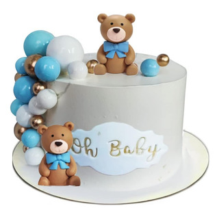 Baby Bear - Decoración Para Pastel De Niño Con 2 Osos Azules Baby Bear - Decoración Para Pastel De Niño Con 2 Osos Azules