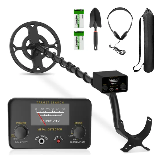 Detector De Metal E Ouro Prova De Agua Com Fones Ouvido E Pá