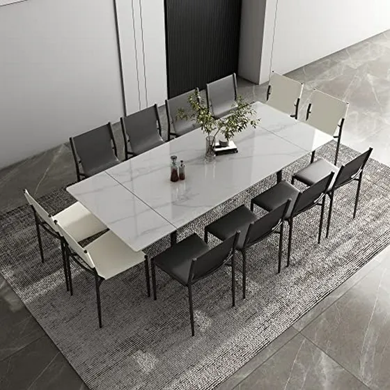 Mesa De Comedor Extensible De 62.9'' A 94.4'' Para 6 A 10 Pe