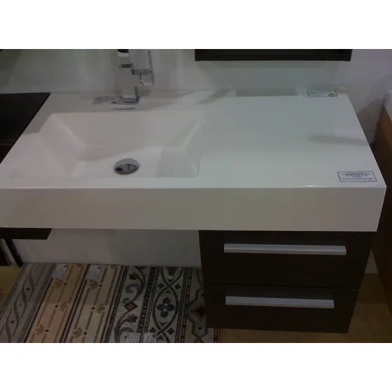 Mueble Baño De Lujo Wengue + Lavamanos Microstone 
