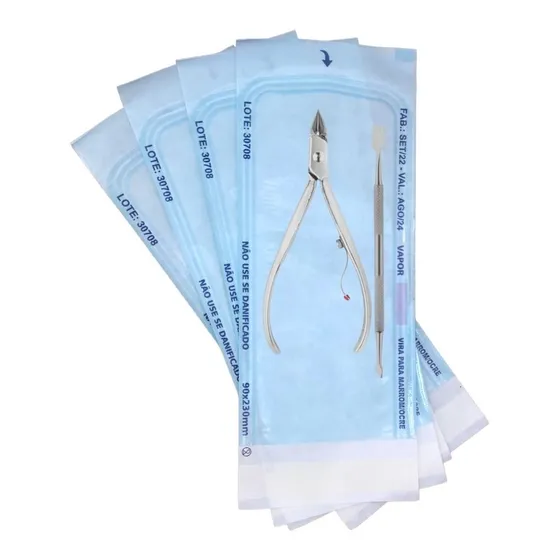 100 Envelopes P/ Esterilização Alicate Autoclave 9cm X 23cm