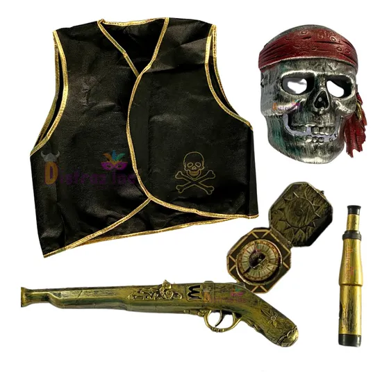 Disfraz De Pirata Kit Completo De Pirata Niño Hallowen 