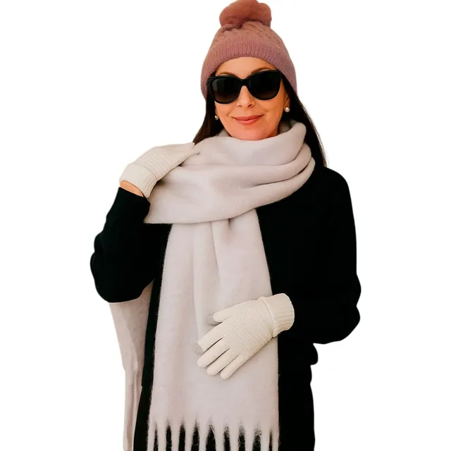 Promo Bufanda Bufandon + Guantes C/tactil + Gorro / Ruana
