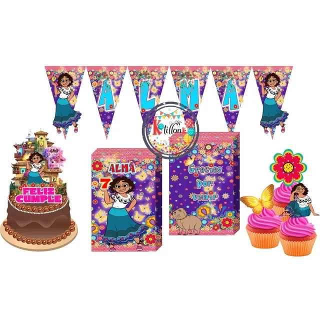 Pack 15 Cotillón Decoración Cumpleaños Encanto - Kotillonk