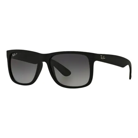 Óculos De Sol Rb4165 Justin Classic 55mm Unissex Polarizado Quadrado Preto Degradê Preto