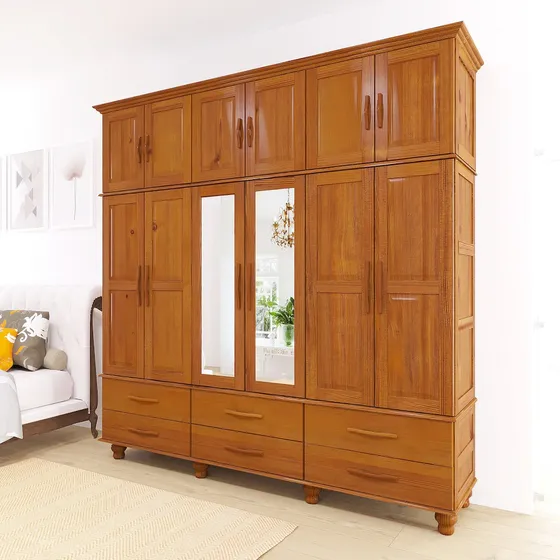 Ropero De Madera Maciza 12 Puertas 6 Gavetas-cedro