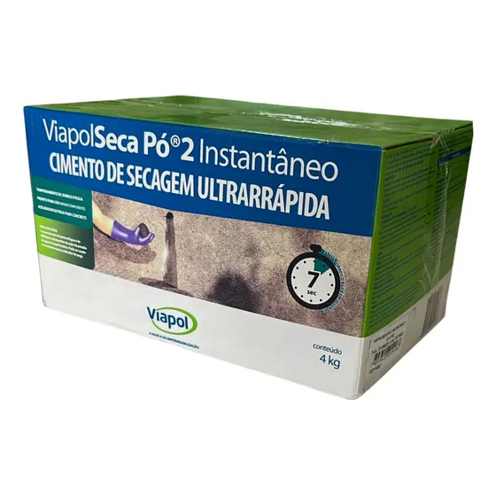 Cimento Secagem Ultrarrápida Viapolseca Pó 2 Instantâneo 4kg