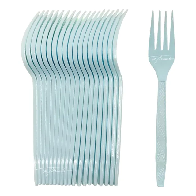 Cubiertos Celeste Pastel Tenedor Cuchillos Cucharas Cotillón