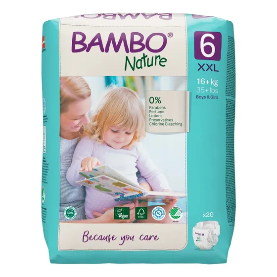 Bambo Nature Pañal Eco-friendly Talla 6 Xxg 16+ Kg 20 Unds