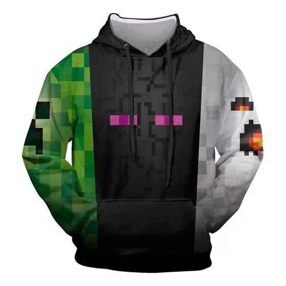 Sudadera Sublimada Minecraft Enderman Creeper Ghast Infantil