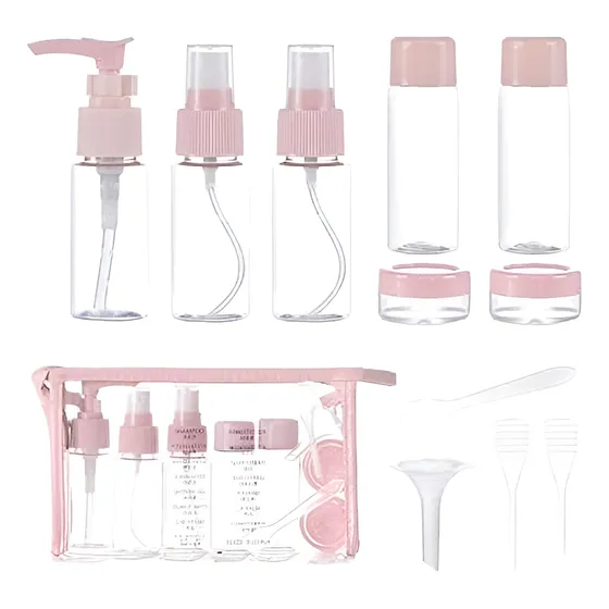 Set De Frascos Para Viaje 8 Piezas Crema Liquidos Sprays