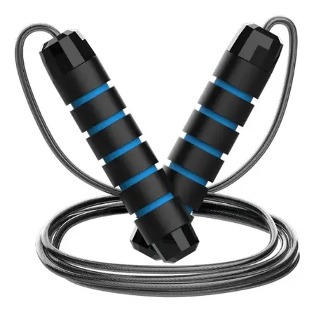 Corda De Pular Cross Speed Rope Rolamento Profissional Fit Cor Azul
