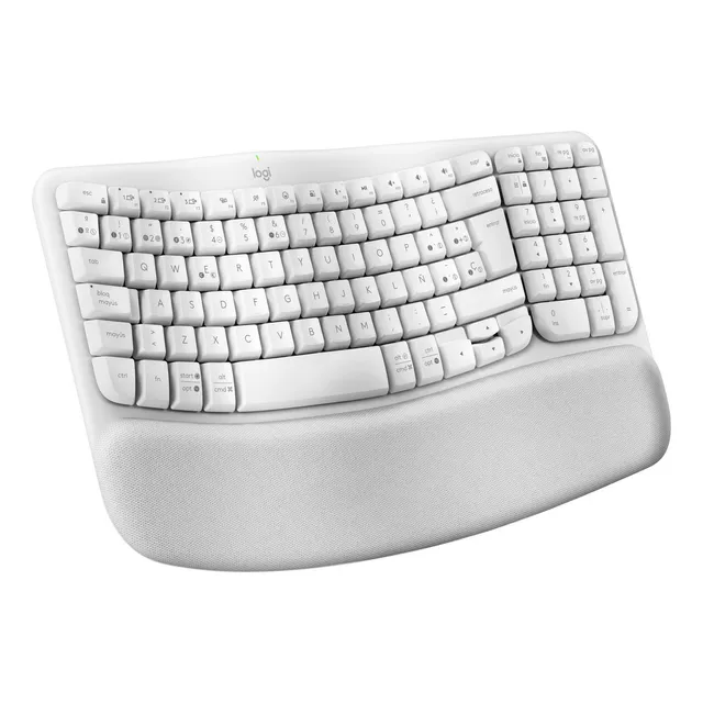 Teclado Inalámbrico Ergonómico Logitech Wave Keys Blanco Idioma Español