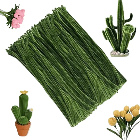 Juego De Limpia Pipas Verde Musgo De 50 Unidades , Importado