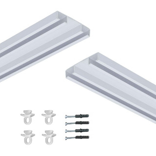 Trilho Suíço Duplo Maxi 3,0mts 79mm Alumínio Branco P/ Teto Trilho Suíço Duplo Maxi 3,0mts 79mm Alumínio Branco P/ Teto