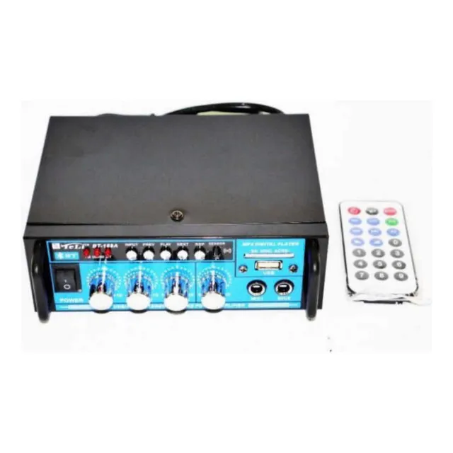 Amplificador Estéreo Bluetooth Usb Sd Mp3 Karaoke 2 Canales