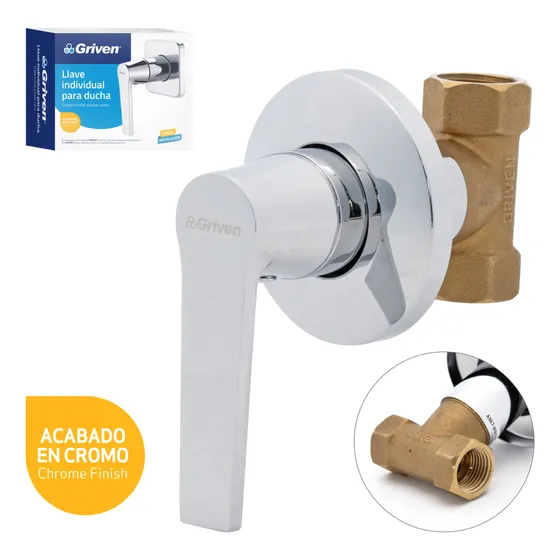 Llave Para Ducha 1/2 De Bronce Y Total Acero.