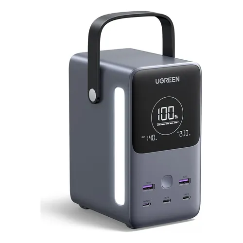 Power Bank Ugreen Nexode Pro 25000mAh 200W Com Cabo USB-C Retrátil