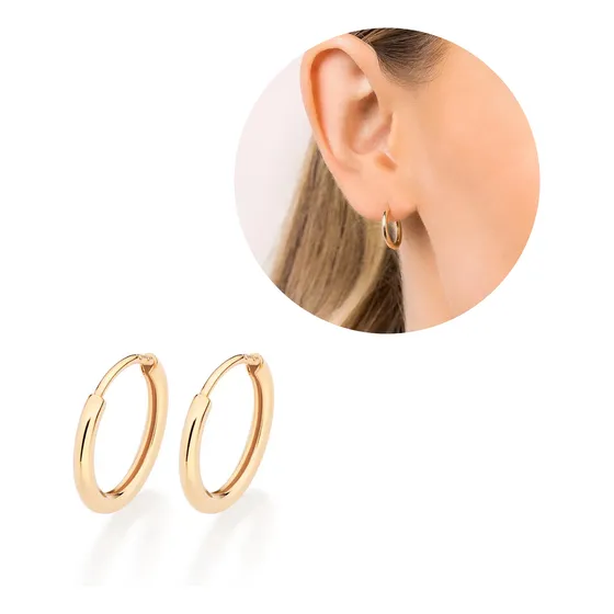  Brinco Argola Folheada A Ouro 18k Rommanel
