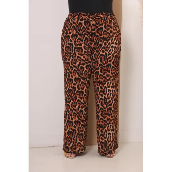 Calça Feminina Plus Size Pantalona Entampada Cós Elastico