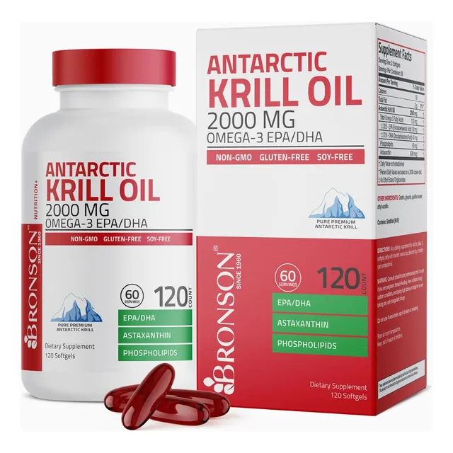 Krill Oil 2000 Mg Omega 3 Epa Dha Axthaxanthing Made In Ee.u