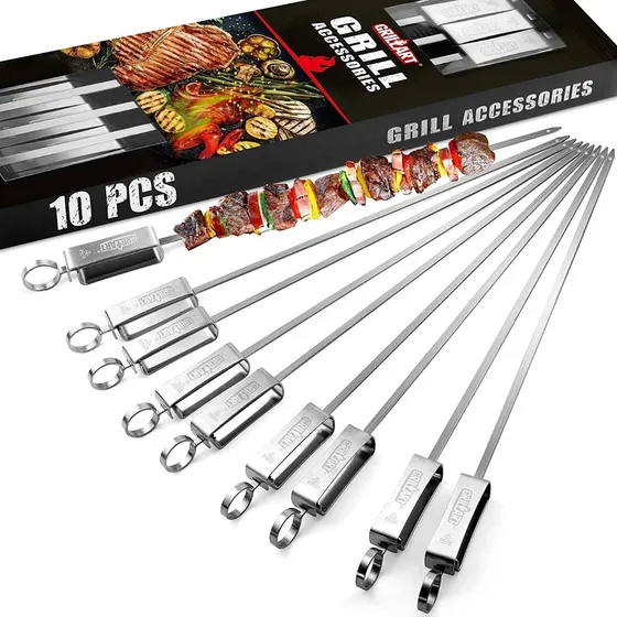 Pinchos Metal Parrilla Brochetas Ahumador Caja China