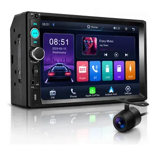 Kit Central Multimídia Dvd 2 Din Universal Mp5 Câmera De Ré Black Lançamento
