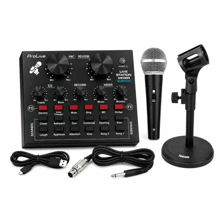 Kit Home Studio Mesa Com Interface P Lives+ Microfone Com Nf Preto