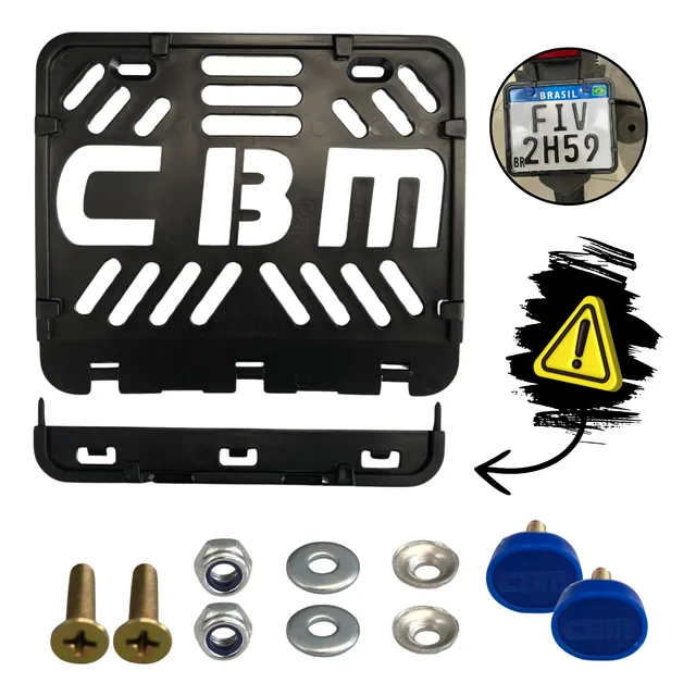 Suporte Placa Moto Mercosul Com Trava Antifurto + Brinde