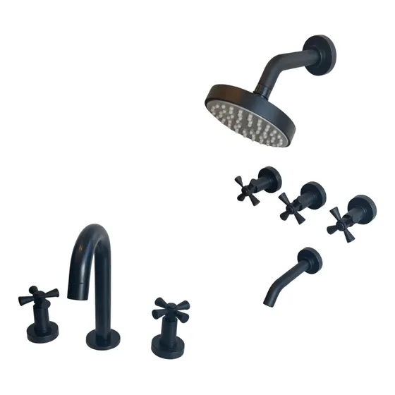 Juego Griferia Para Baño - Negro - Bidet / Ducha / Lavatorio