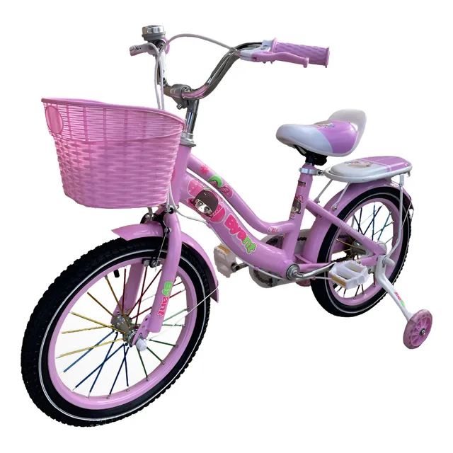 Bicicleta Niña Princesa Rodado 16 Rueditas Con Luz + Canasto Princesa 16 "
