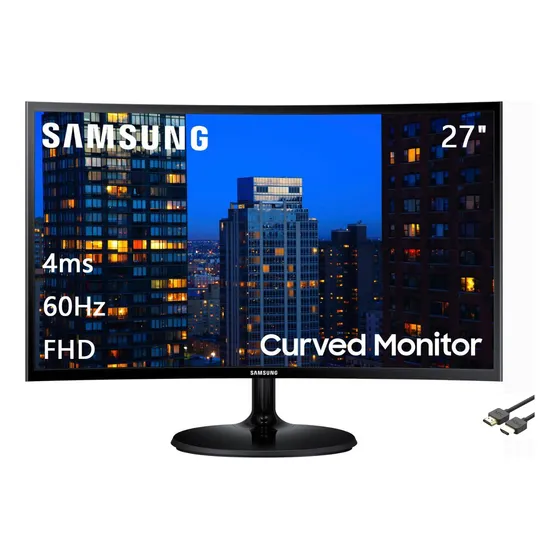 Monitor Curvo Led Samsung 27 Serie 390c Fhd, 4ms, 60hz, Amd