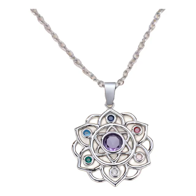 Collar De Loto, Colgante Para Mujer Con Piedra De Cristal