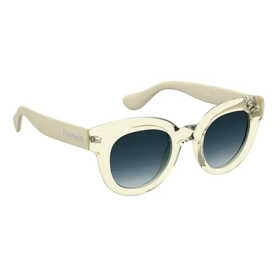 Óculos De Sol Havaianas Branco/azul Verão Ilheus 40g-48 Armação Branco Haste Branco Lente Azul Desenho Liso