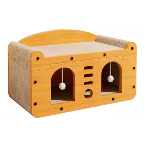 Casa Rascador Gatos Doble Puerta Cartón Mader 53x26x30 Mod C