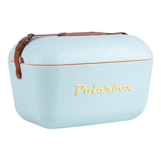 Conservadora Polarbox 20 Litros Portátil Retro Color Celeste Color celeste c/asa marron