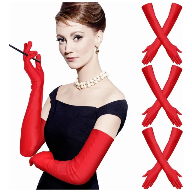 2024 Guantes Largos De Satin Accesorio Disfraz For Boda