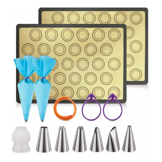 Juego 14 Alfombrilla Silicona Para Hornear Macaron 2 6 1