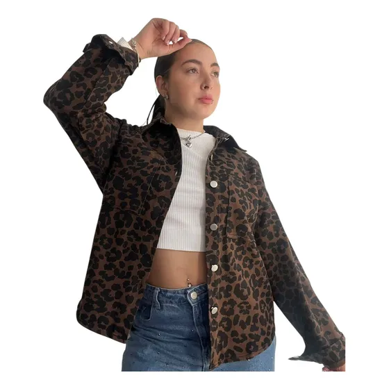 Campera De Jean Animal Print