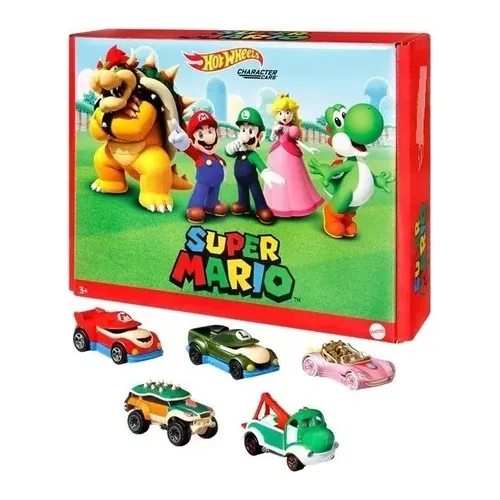Hot Wheels Character Cars Super Mario 5 Carritos Pack