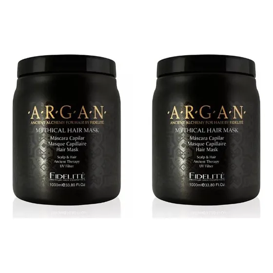 Kit x 2 Mythical Mascara Capilar Argan 1000mL C/u - Fidelite Anti Frizz Tratamiento Con Aceite de Argan Virgen