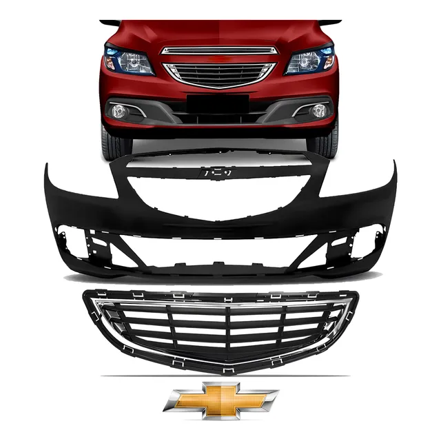 Kit Parachoque Com Grade E Emblema Onix Lt Ltz 2013 A 2016