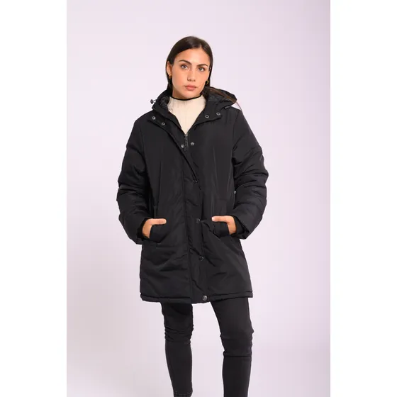 Campera Larga Canva Acolchada Puffer Abrigo Mujer 210828
