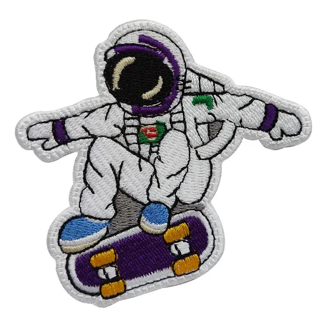 Parche Bordado Astronauta Skate Board Astronauta Patineta 